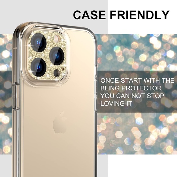 iPhone 13 Pro Glitter Camera Lens Cover + Lens Screen Protector, For 6.1 & 6.7 - Picture 6 of 9